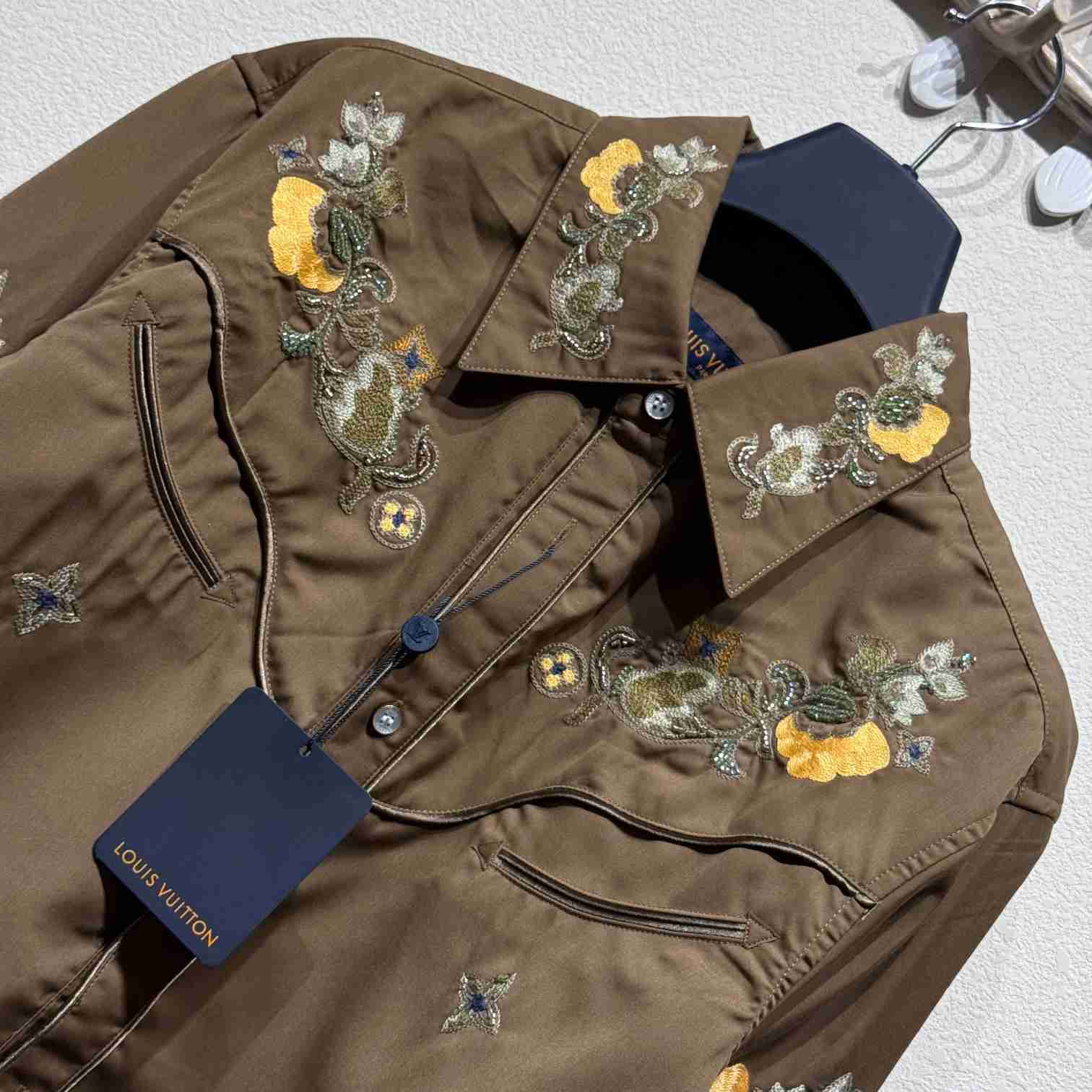 Louis Vuitton Embroidered Long-Sleeved Wool Shirt   - FashionPlug