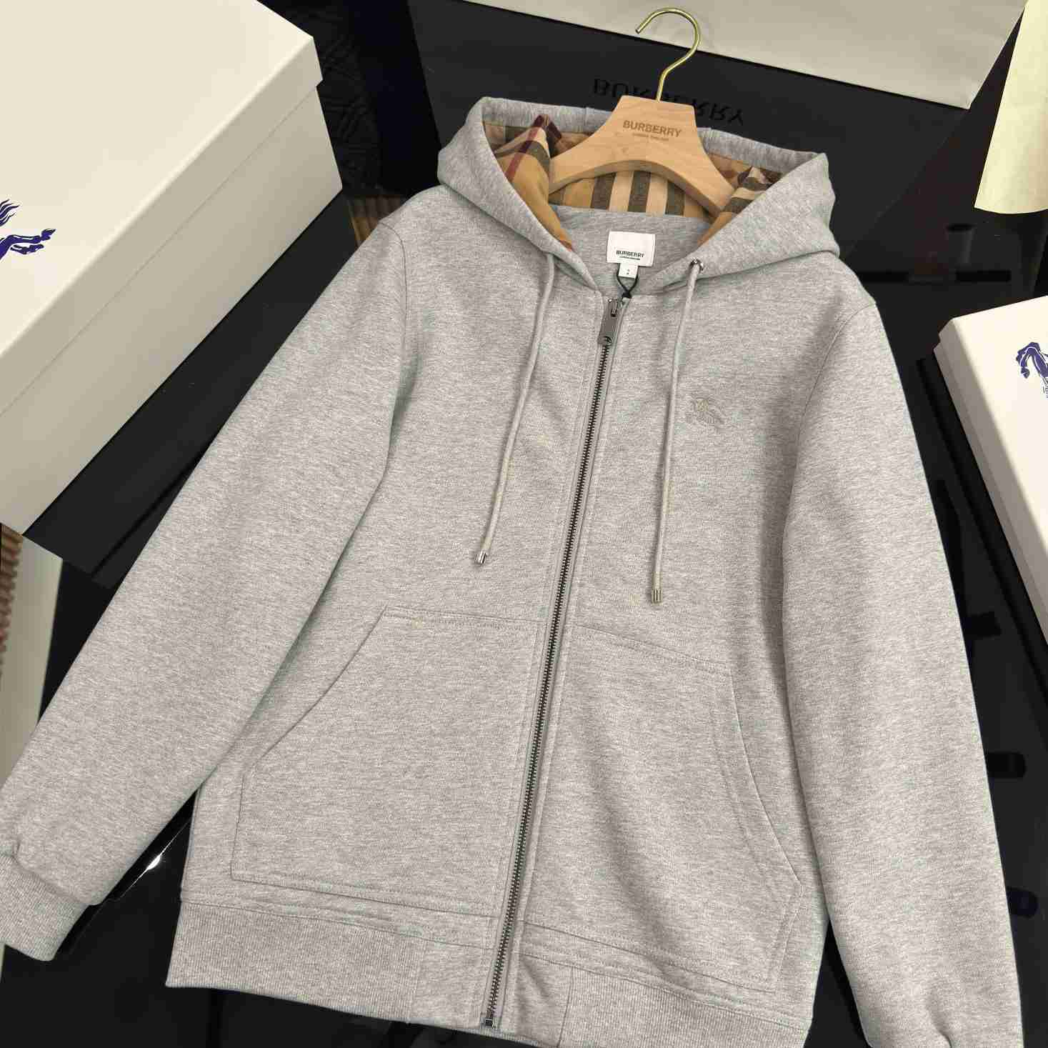 Burberry Cotton Zip Hoodie - FashionPlug