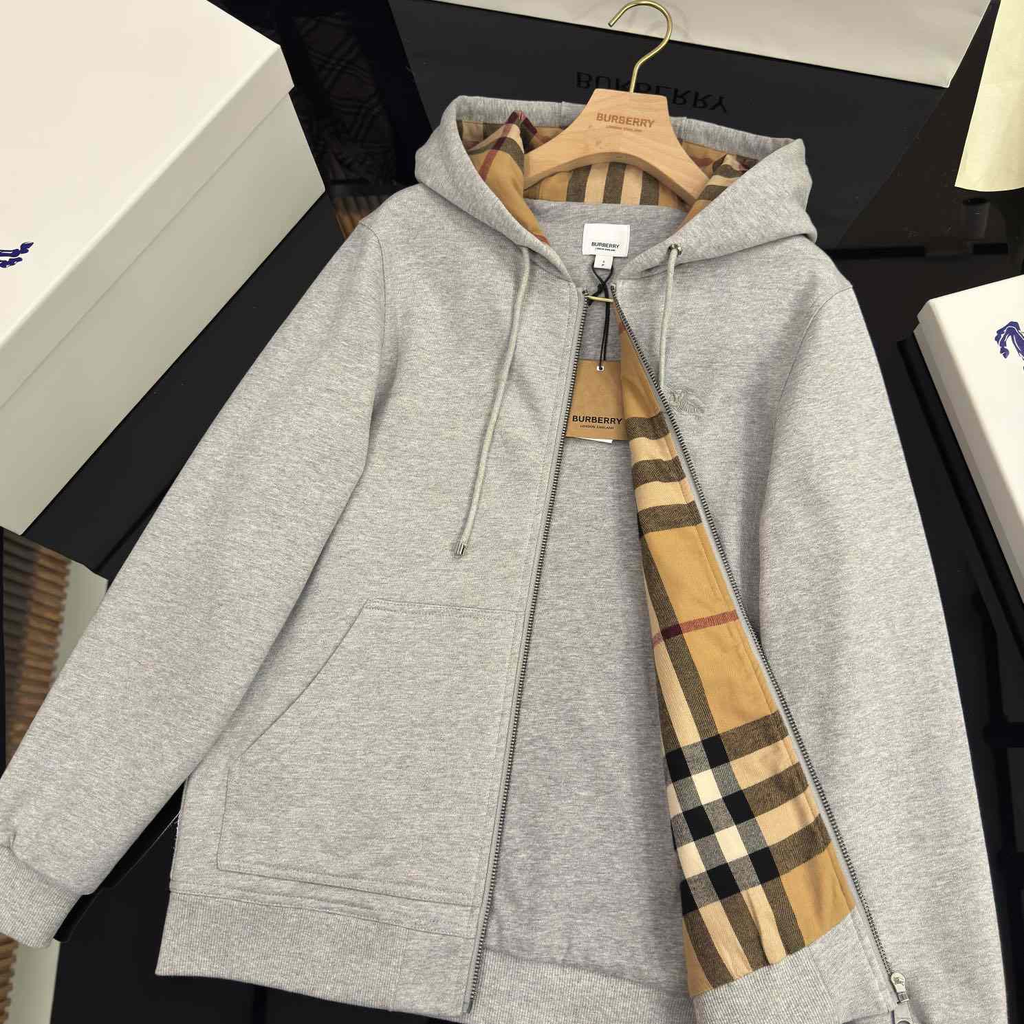 Burberry Cotton Zip Hoodie - FashionPlug