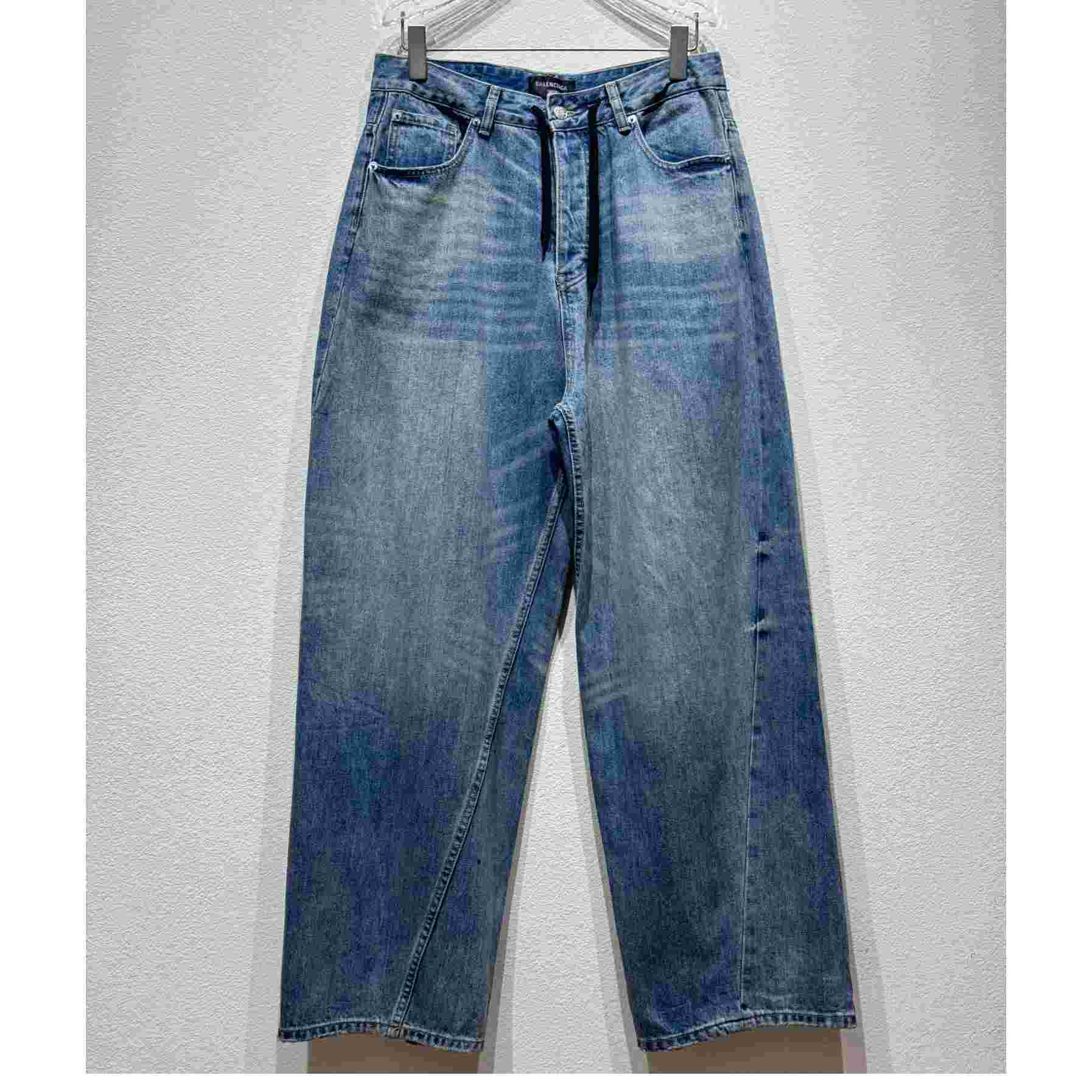 Balenciaga Twisted Wide-leg Jeans  - FashionPlug