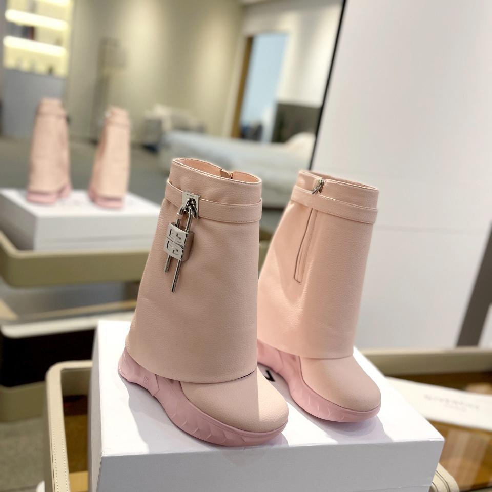 Givenchy Shark Lock Biker Ankle Boots - FashionPlug