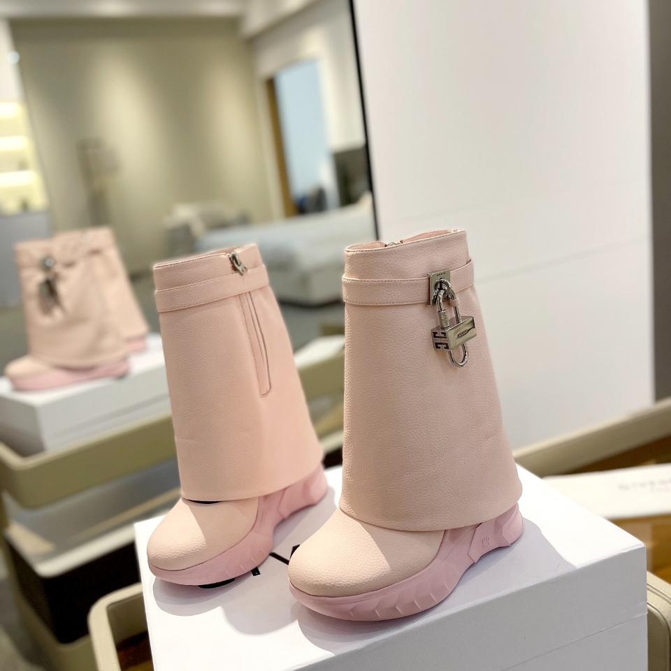 Givenchy Shark Lock Biker Ankle Boots - FashionPlug
