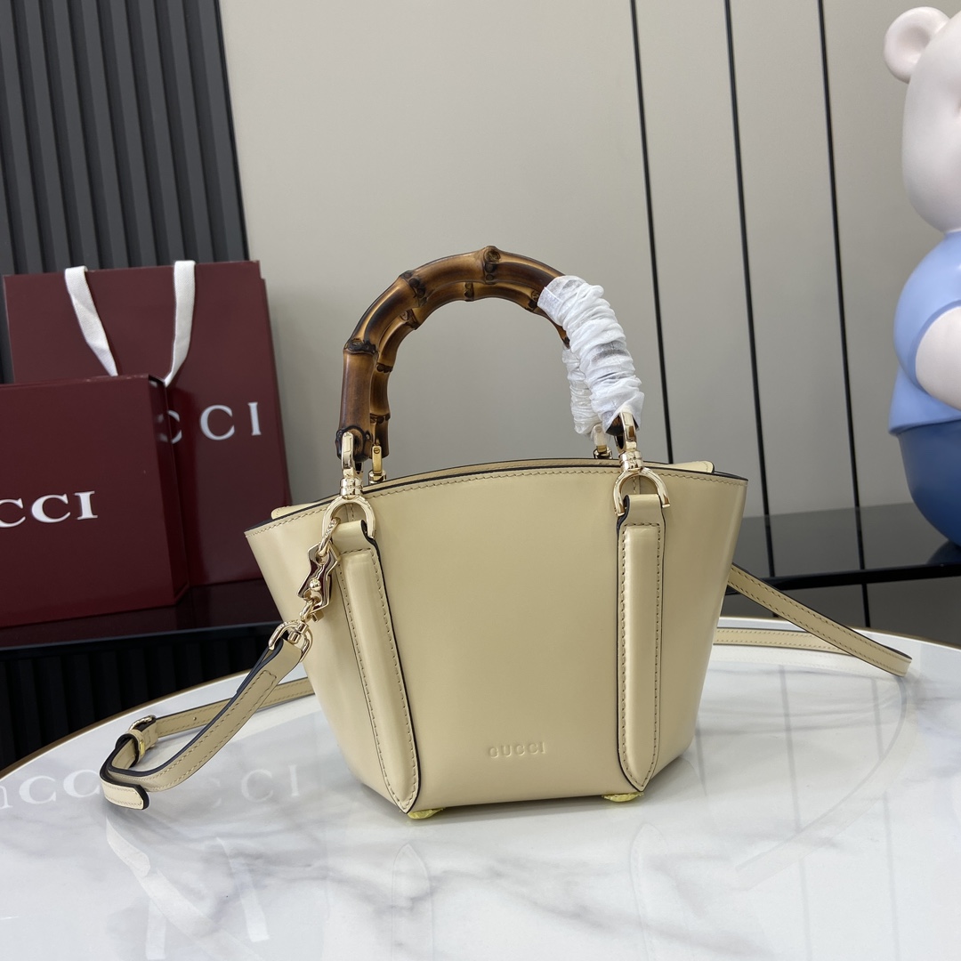 Gucci Mini Bamboo Top Handle Tote Bag - FashionPlug