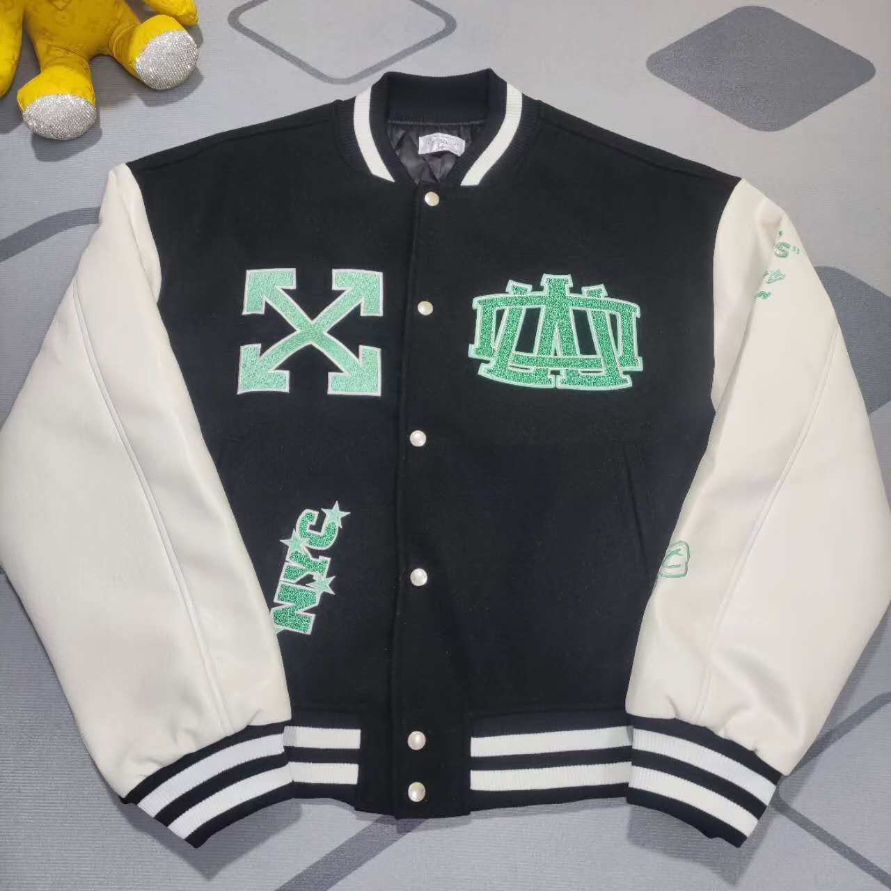 Off-White New York Liberty Varsity Jacket - FashionPlug