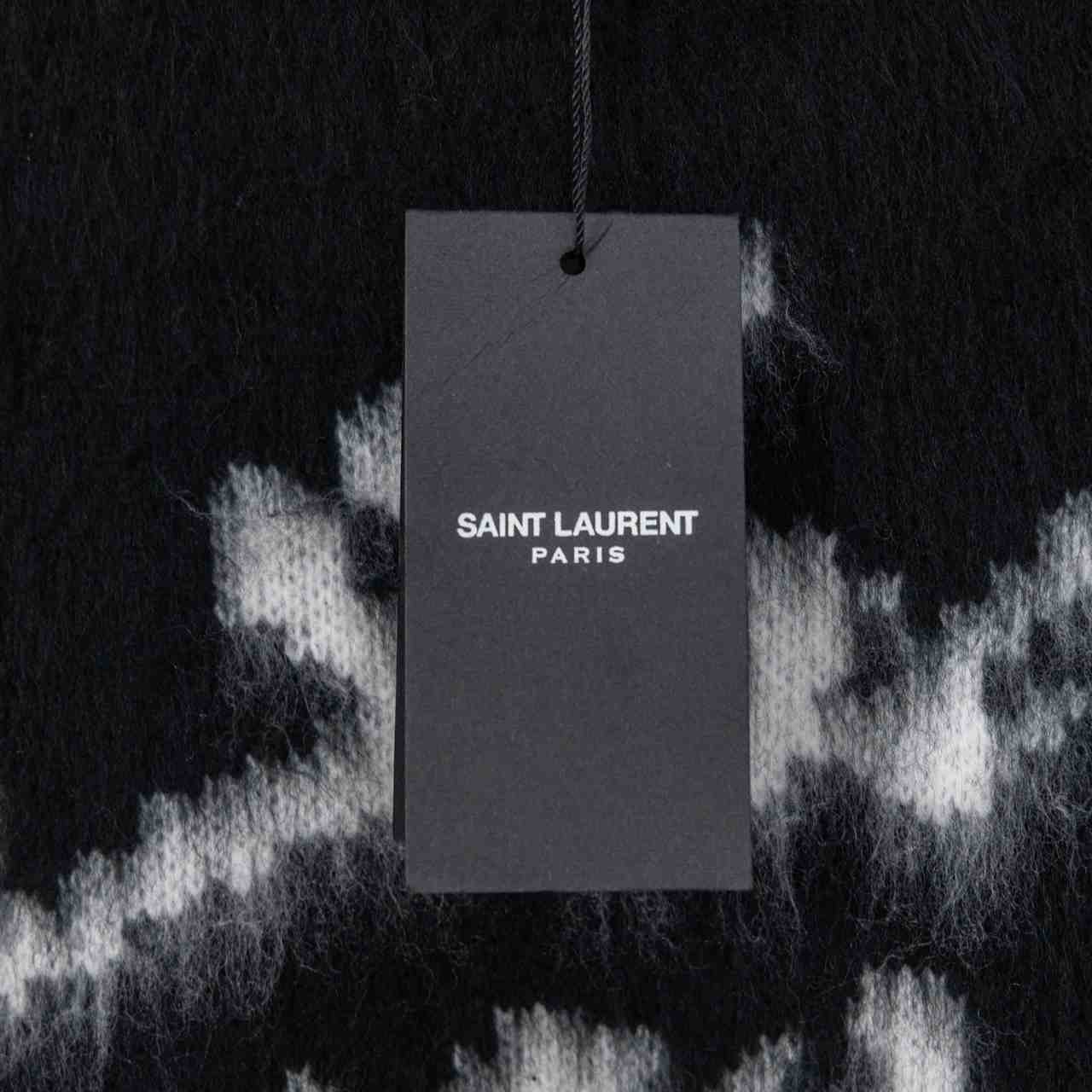 Saint Laurent Logo-Intarsia Mohair-Blend Sweater - FashionPlug