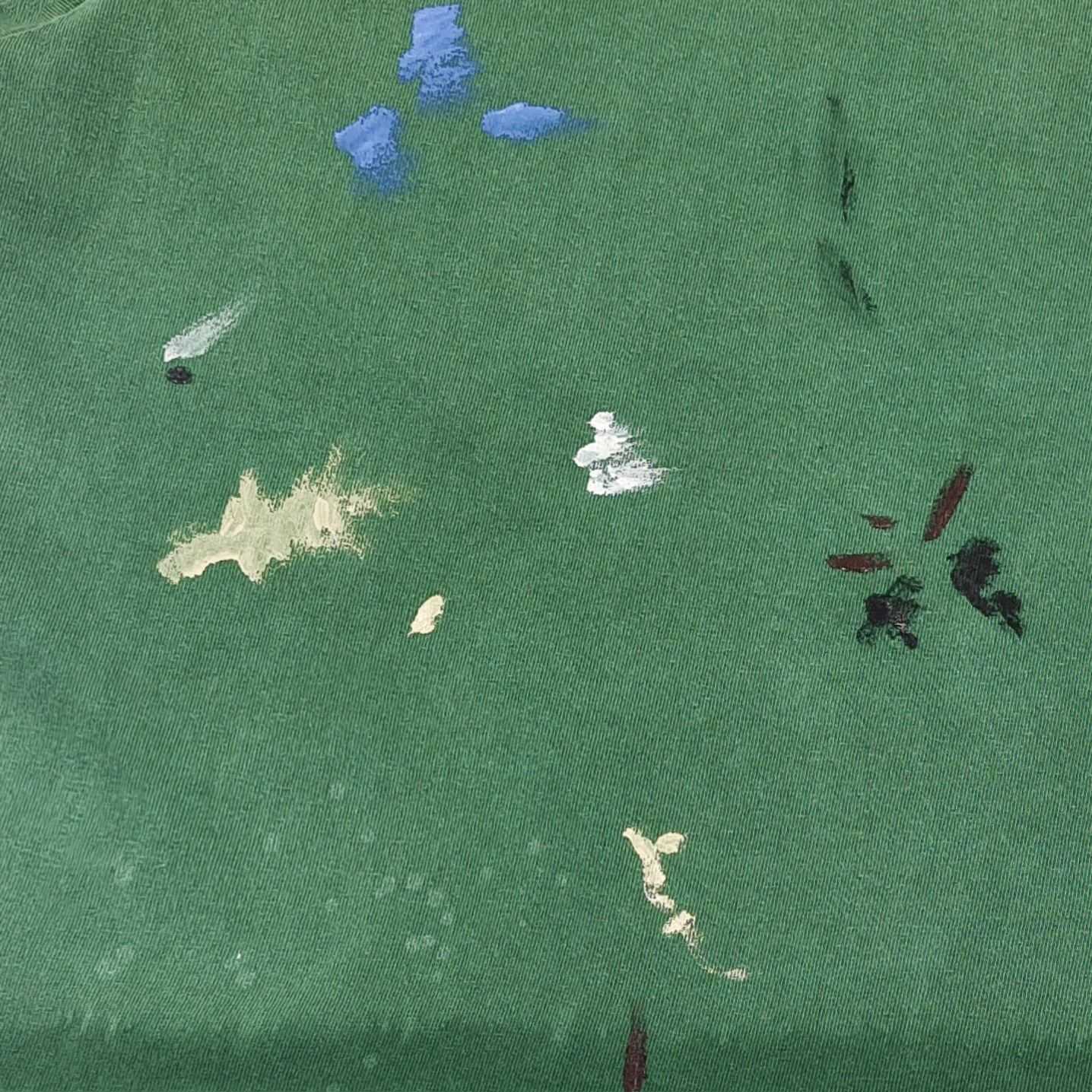 Gallery Dept Vintage Green Paint Splatter Logo T-Shirt - FashionPlug