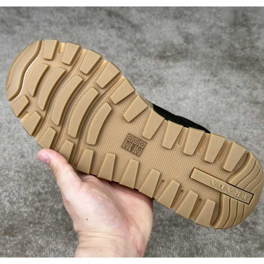Prada Leather And Re-Nylon Sneakers - FashionPlug