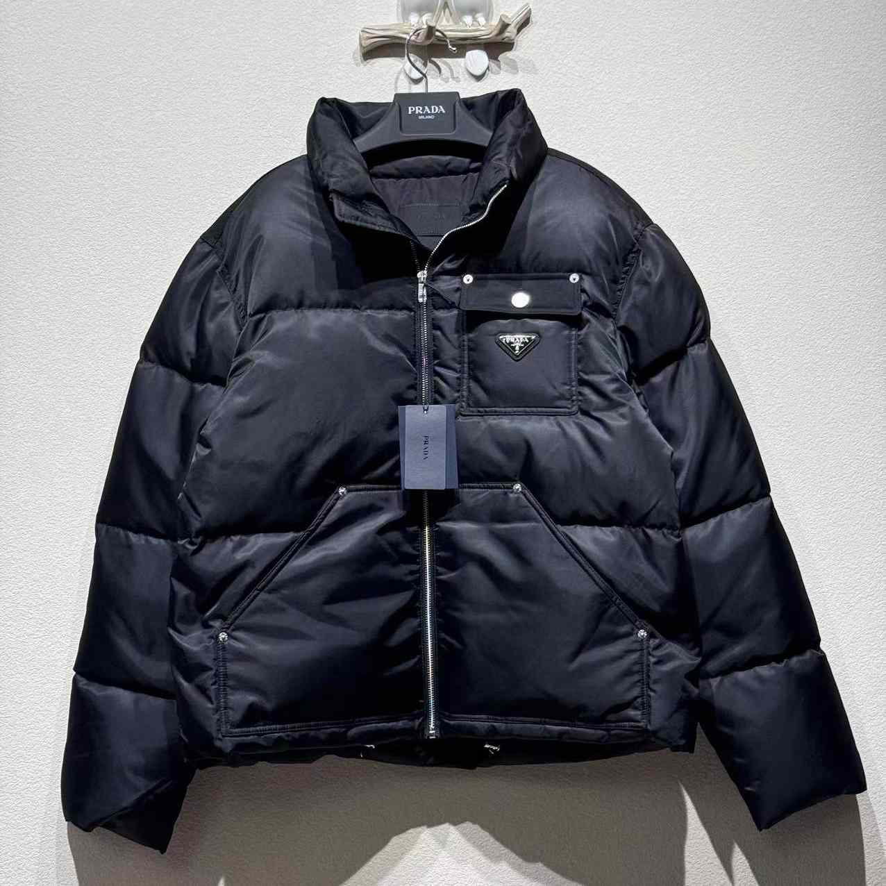 Prada Cropped Re-Nylon Down Jacket - FashionPlug