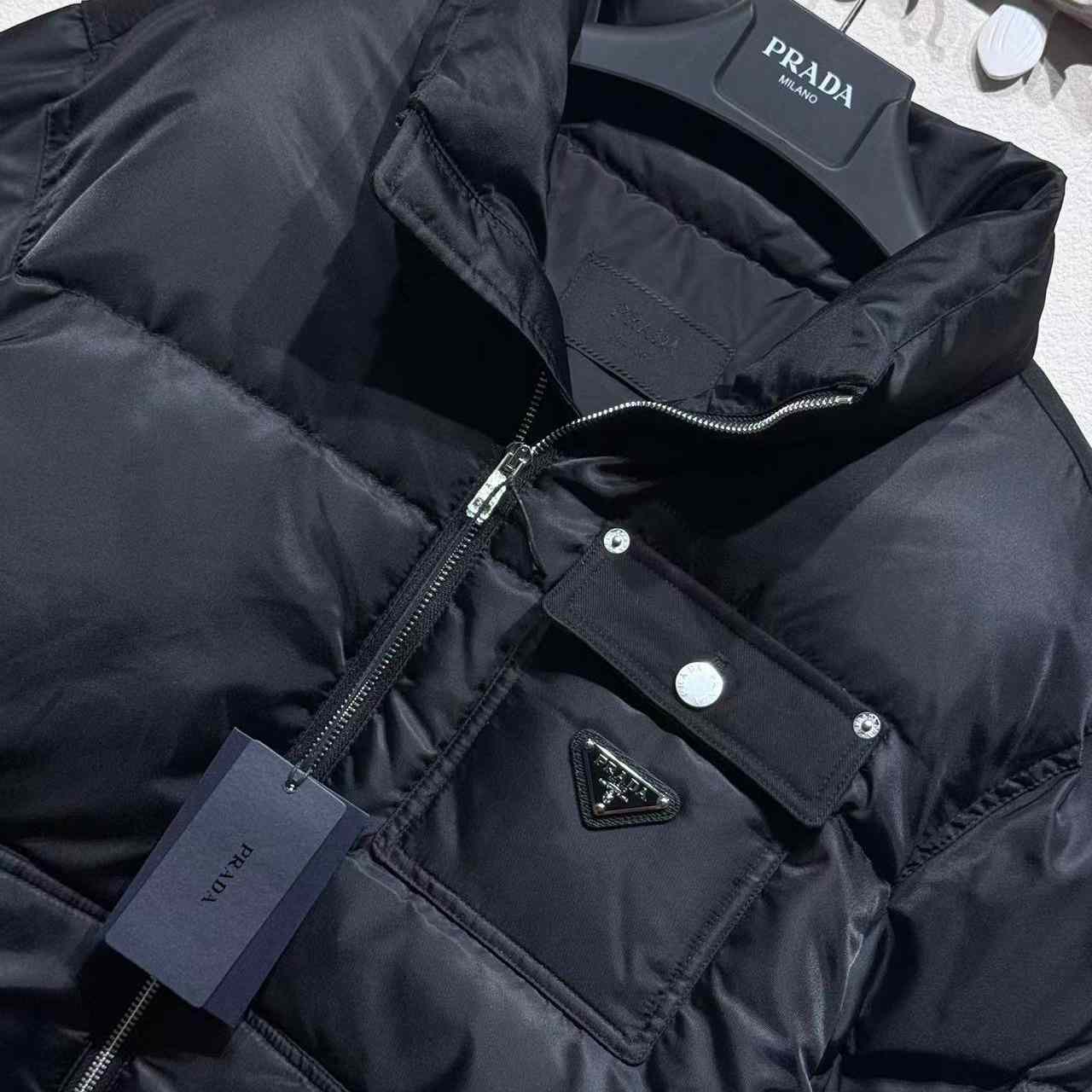 Prada Cropped Re-Nylon Down Jacket - FashionPlug