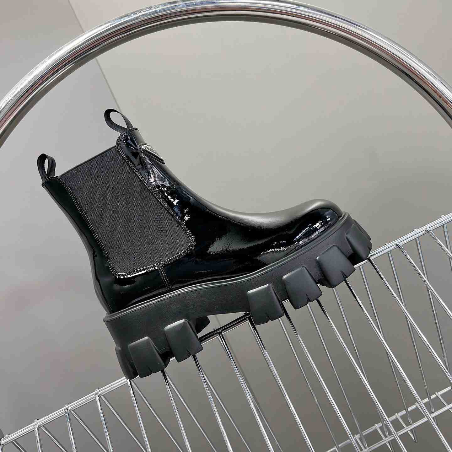 Prada Monolith Ankle Boots - FashionPlug