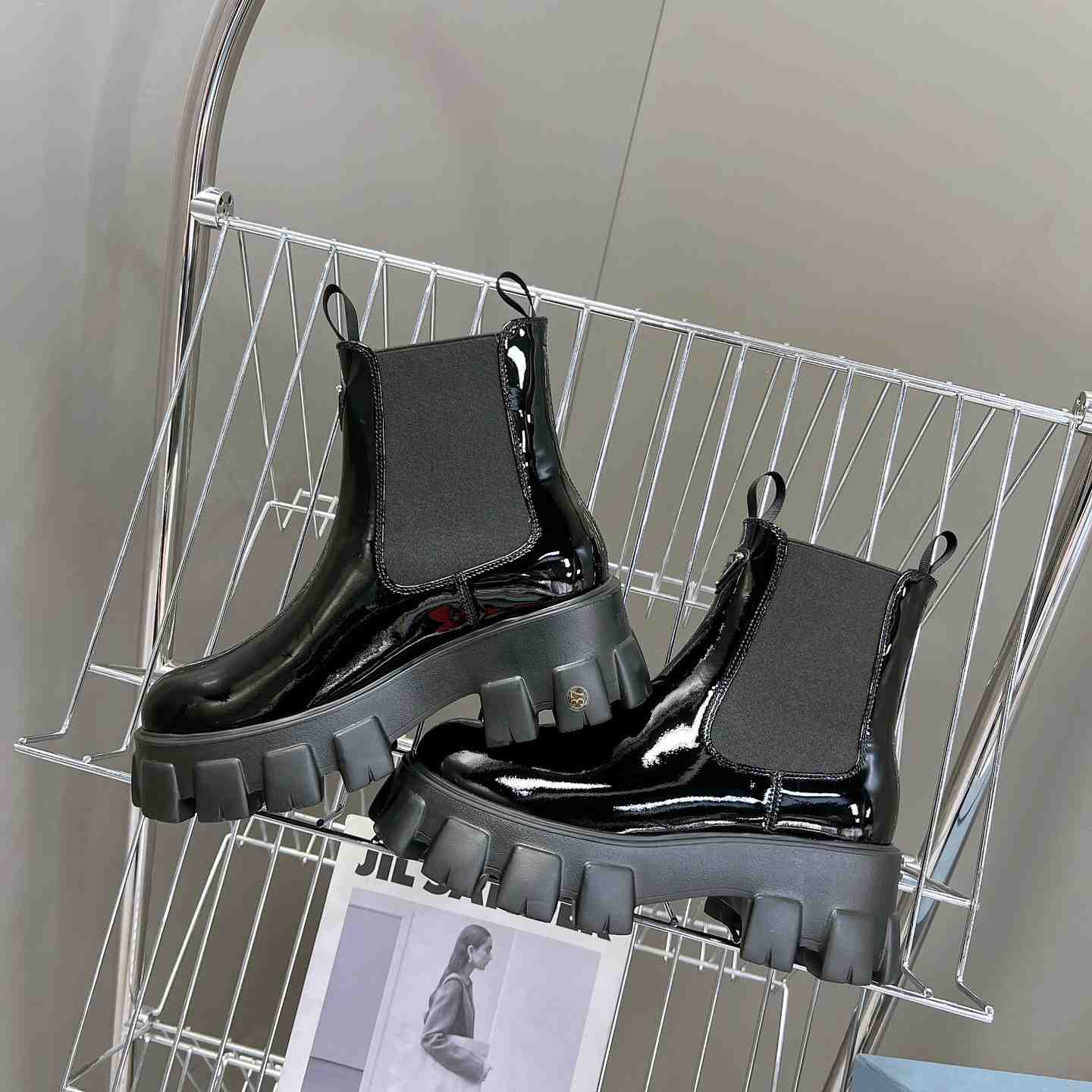 Prada Monolith Ankle Boots - FashionPlug
