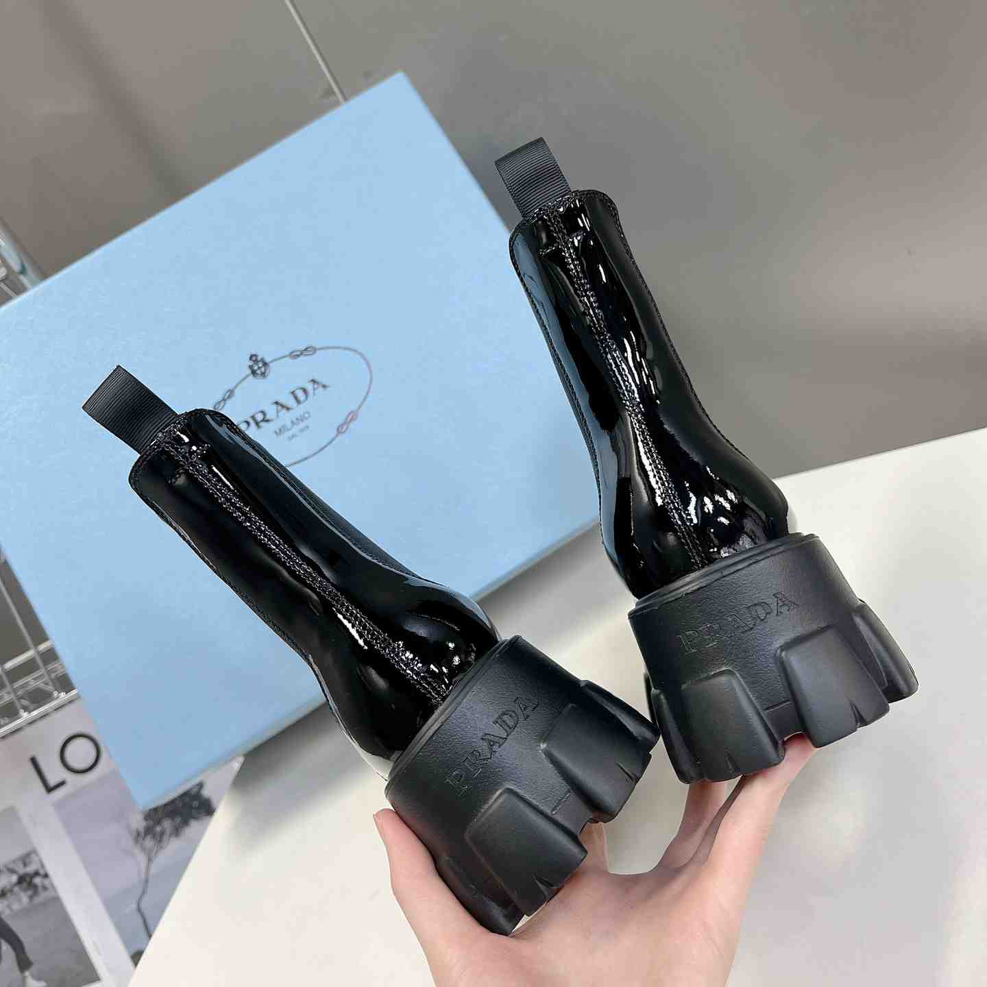 Prada Monolith Ankle Boots - FashionPlug