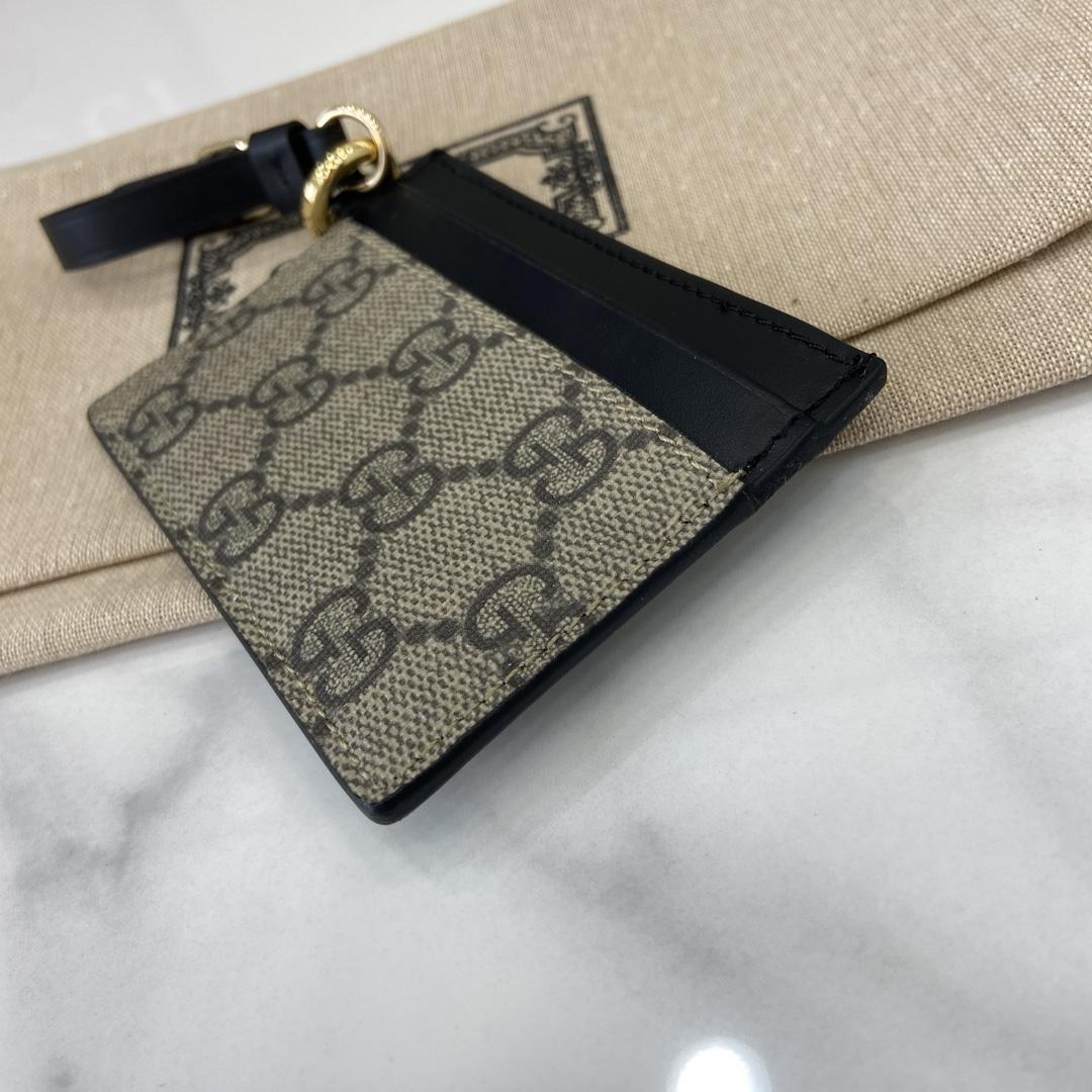 Gucci GG Emblem Card Case With Strap - FashionPlug