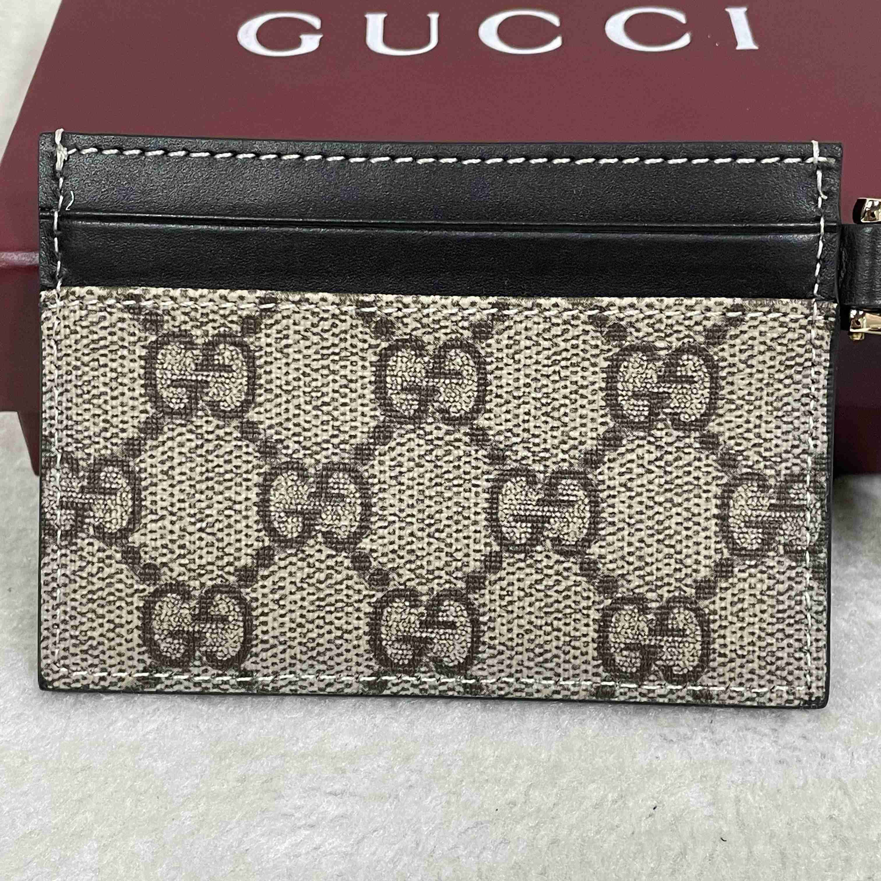 Gucci GG Emblem Card Case With Strap - FashionPlug