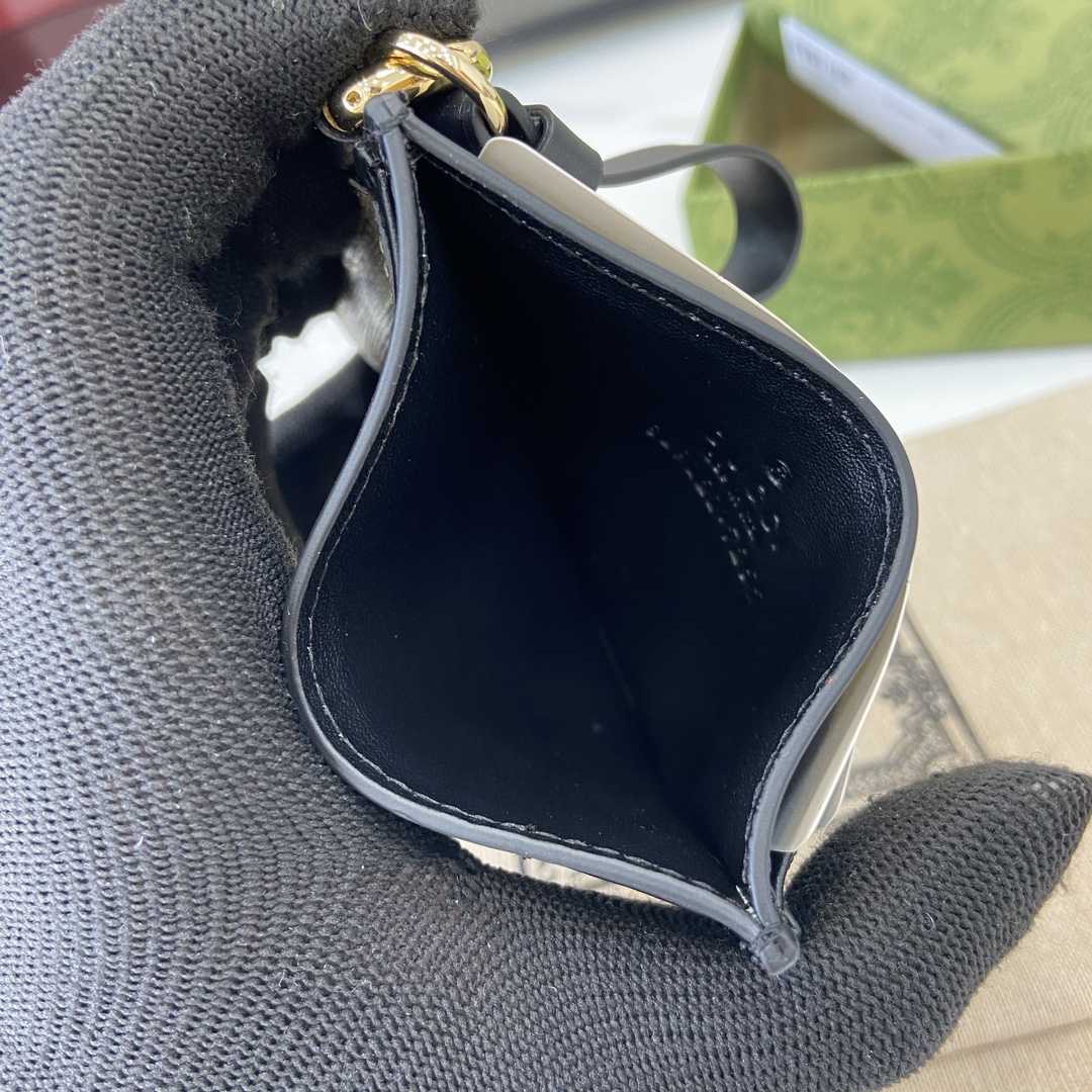 Gucci GG Emblem Card Case With Strap - FashionPlug