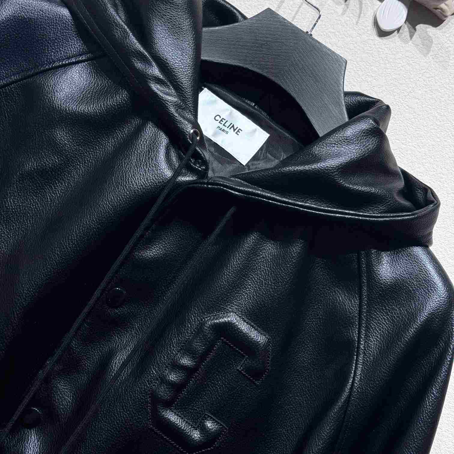 Celine Hooded Leather Jacket - FashionPlug