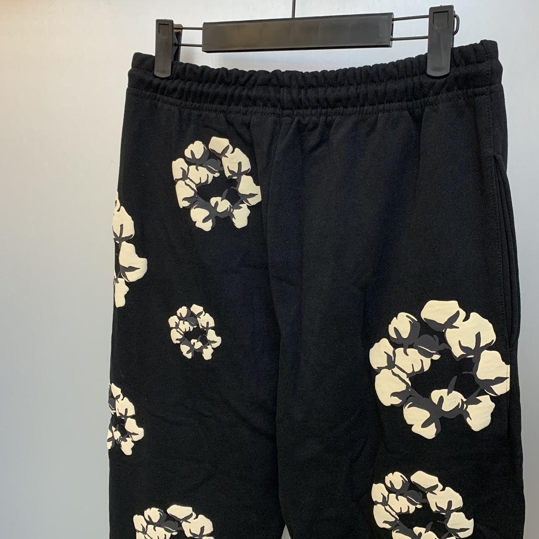 Denim Tears Cactus Tears Wreath Sweatpants Black - FashionPlug