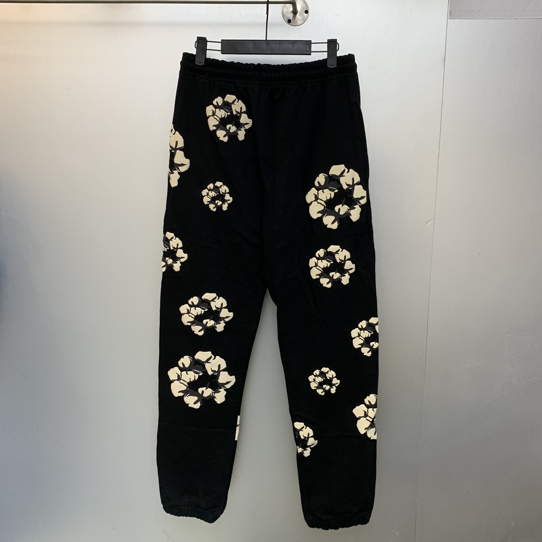 Denim Tears Cactus Tears Wreath Sweatpants Black - FashionPlug