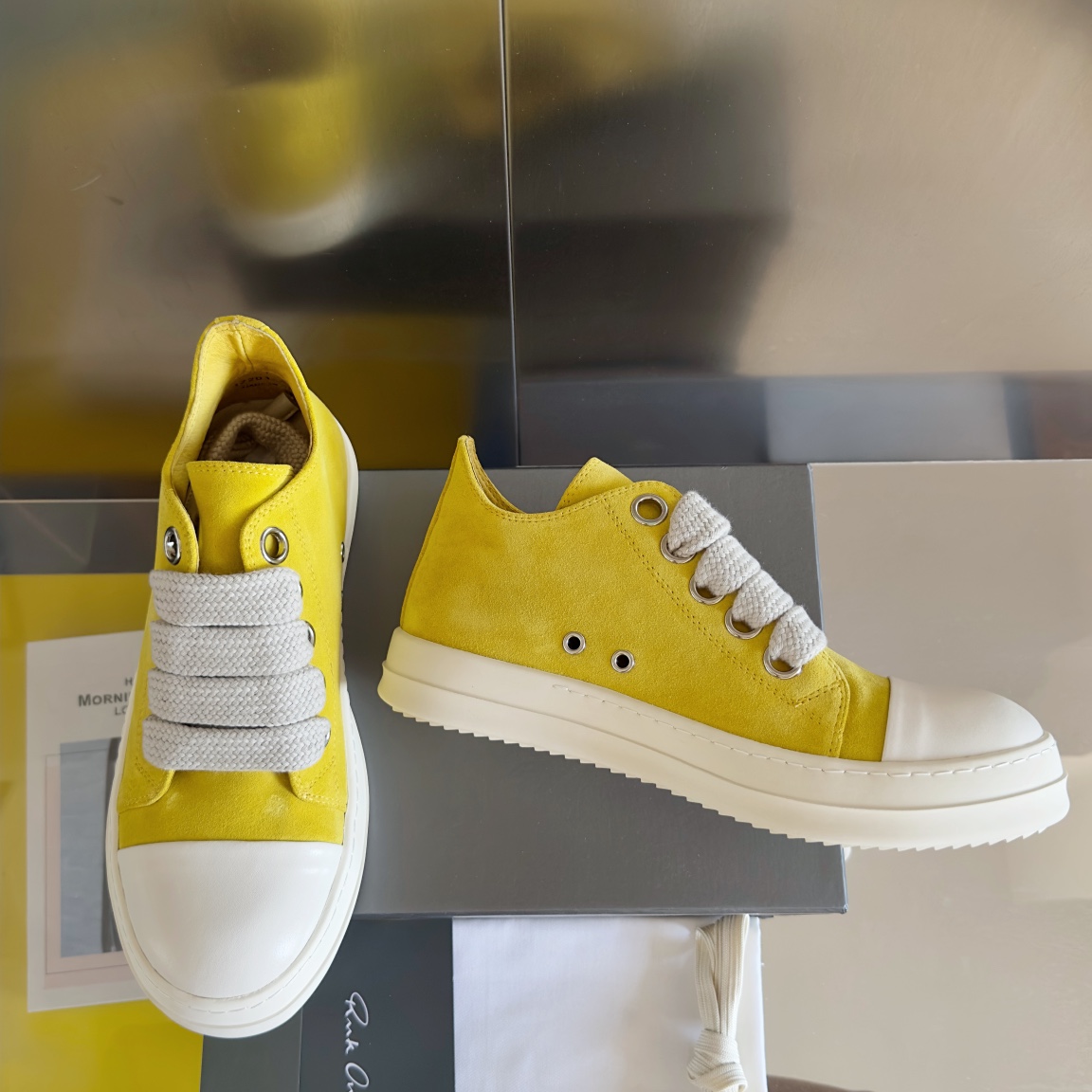 Rick Owens Laces Low-top  Sneakers - FashionPlug