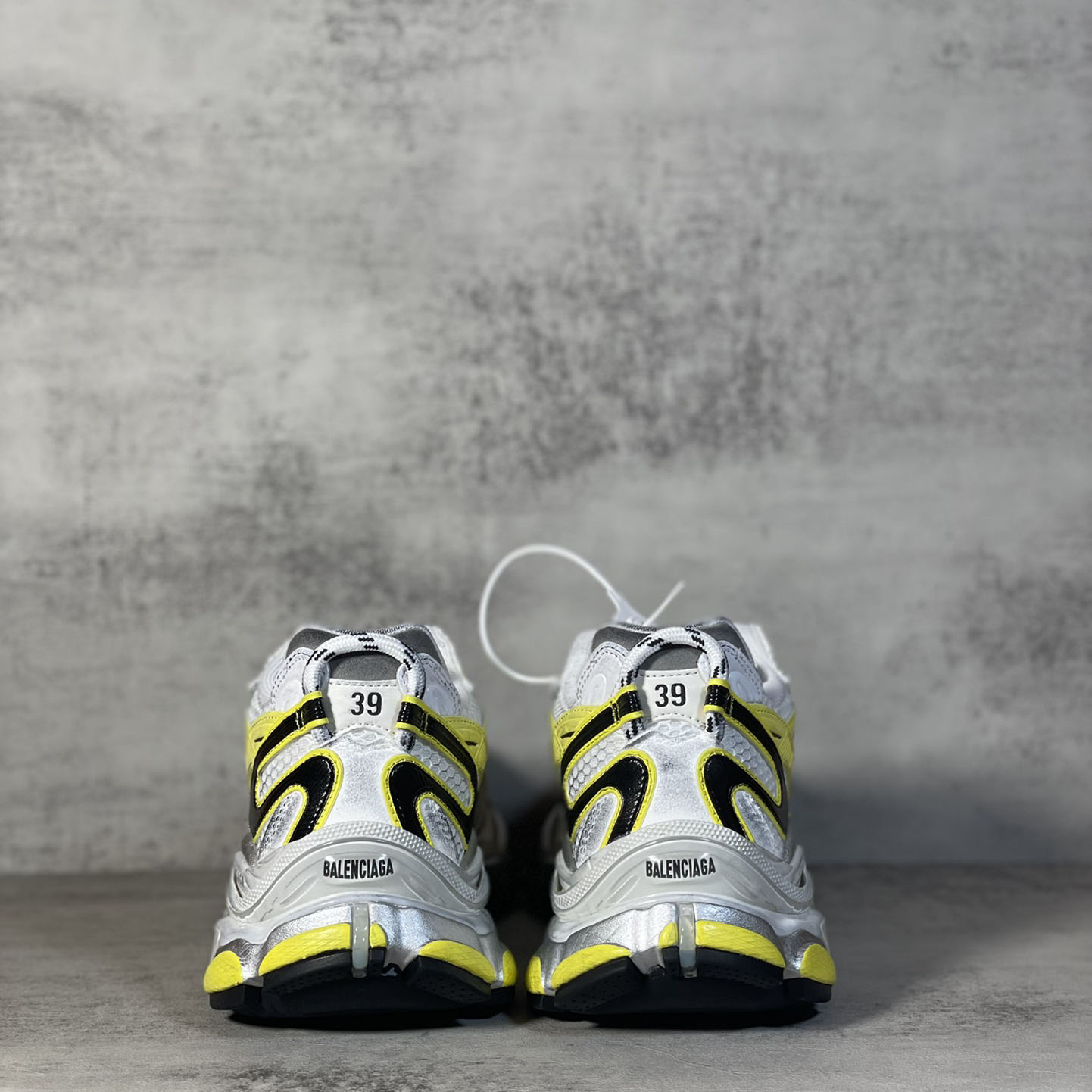 Balenciaga Runner 2.0 Sneaker In White, Yellow And Black Mesh And Polyurethane - FashionPlug