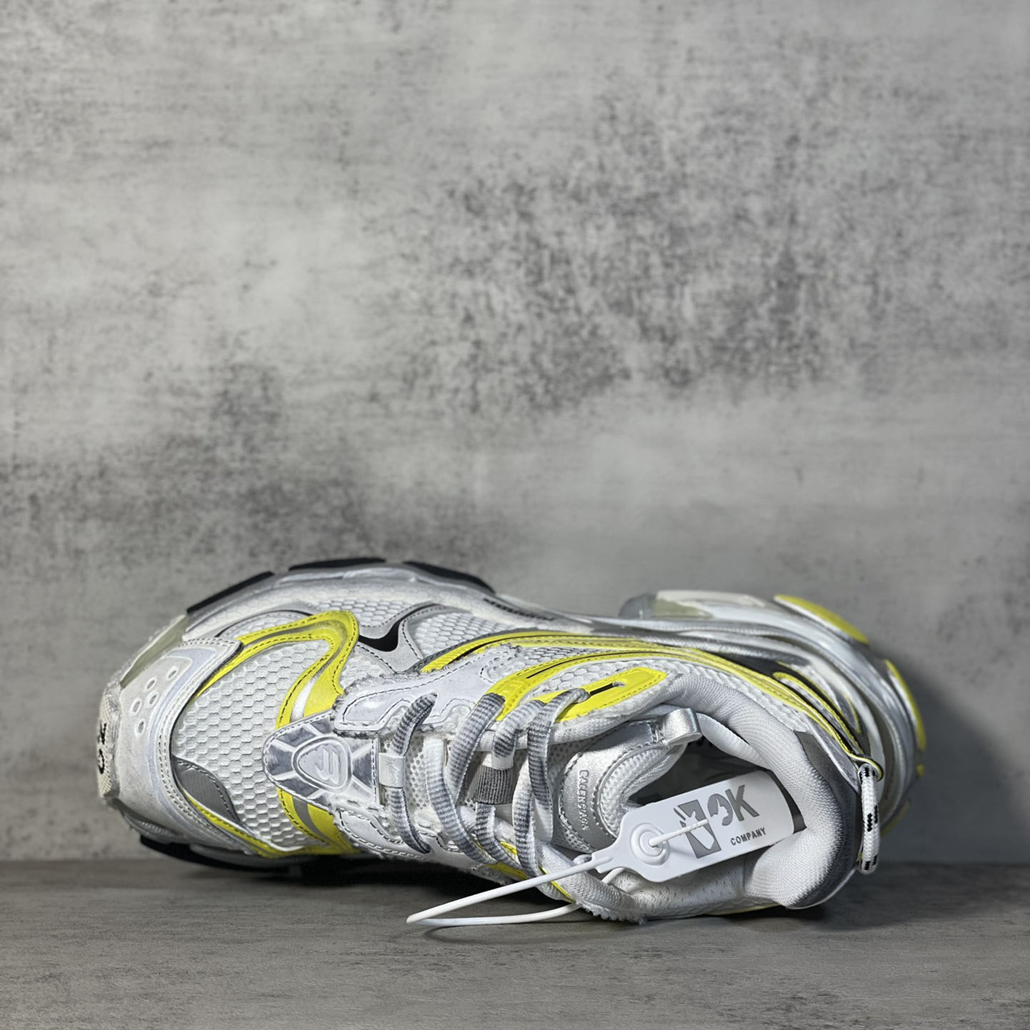 Balenciaga Runner 2.0 Sneaker In White, Yellow And Black Mesh And Polyurethane - FashionPlug