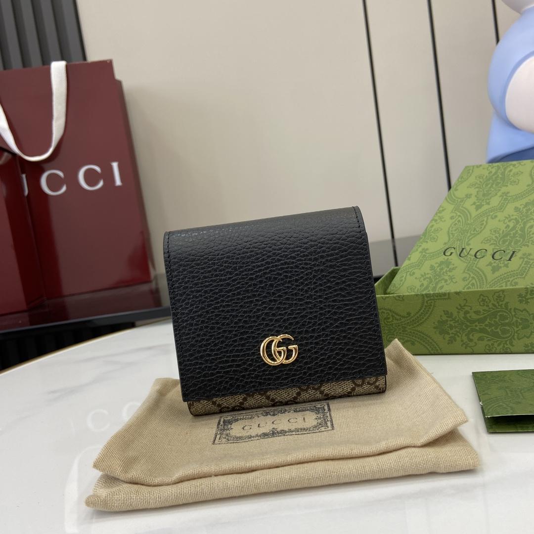Gucci GG Marmont Bi-color Medium Wallet - FashionPlug