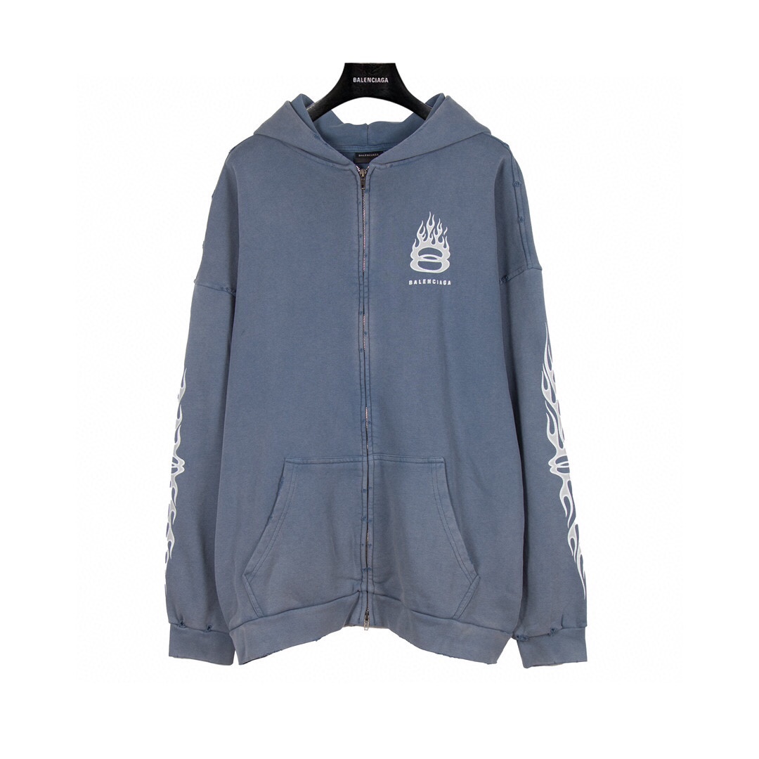Balenciaga Burning Unity Distressed Hoodie - FashionPlug