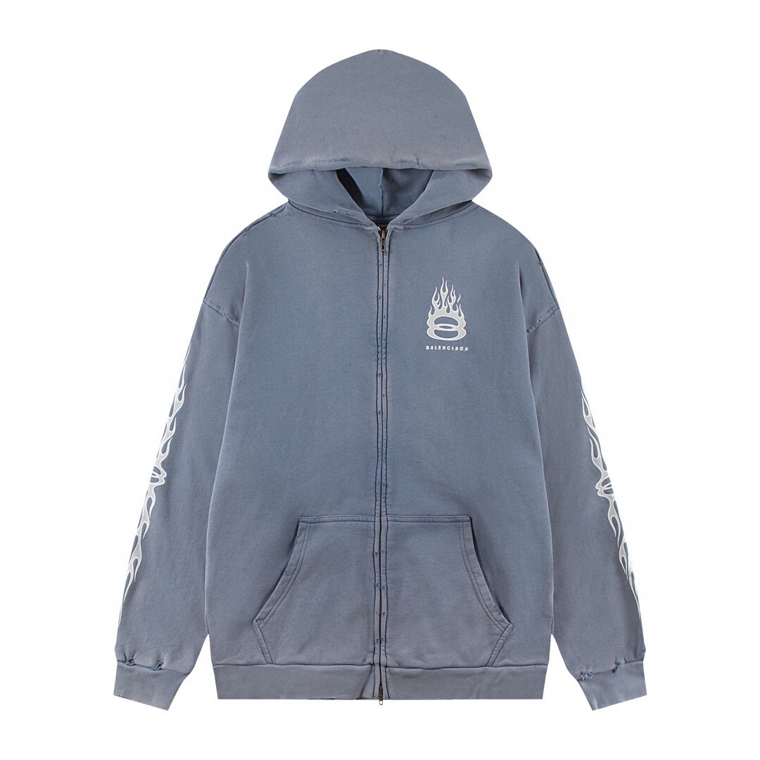 Balenciaga Burning Unity Distressed Hoodie - FashionPlug
