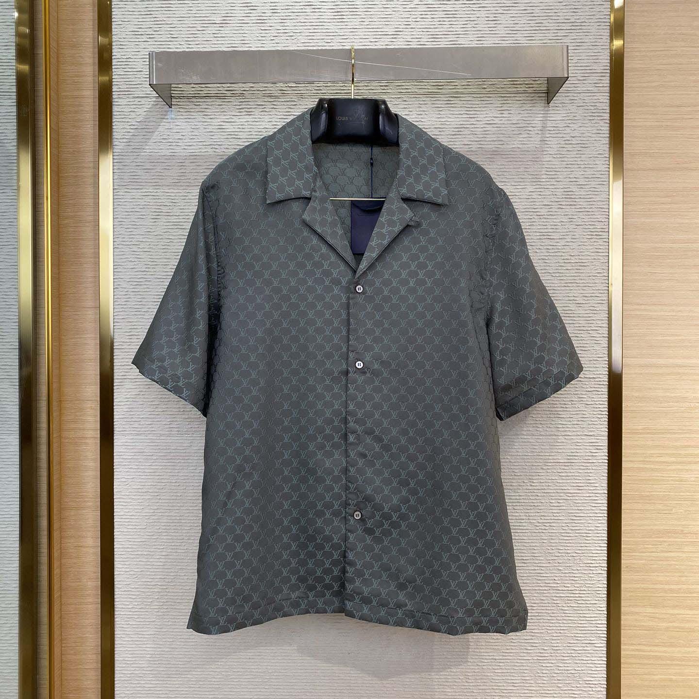 Louis Vuitton Short-Sleeved Jacquard Silk-Blend Shirt    - FashionPlug