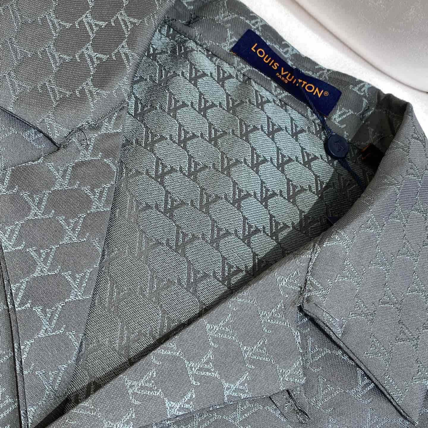 Louis Vuitton Short-Sleeved Jacquard Silk-Blend Shirt    - FashionPlug