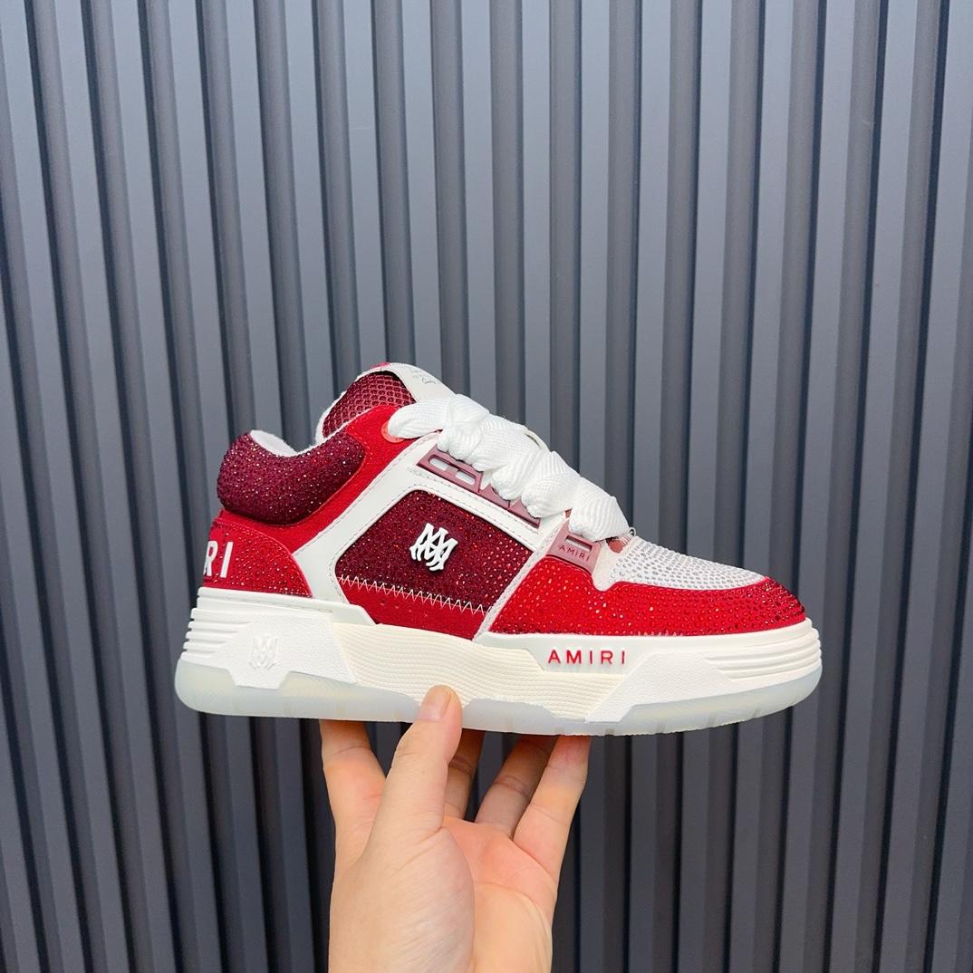 Amiri Crystal MA-1 Leather Sneakers - FashionPlug