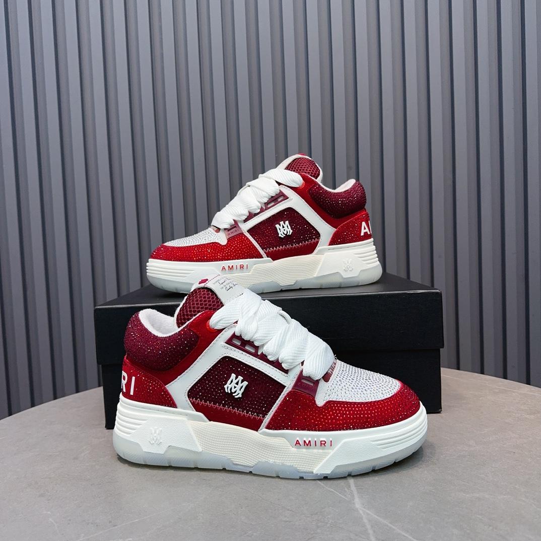 Amiri Crystal MA-1 Leather Sneakers - FashionPlug