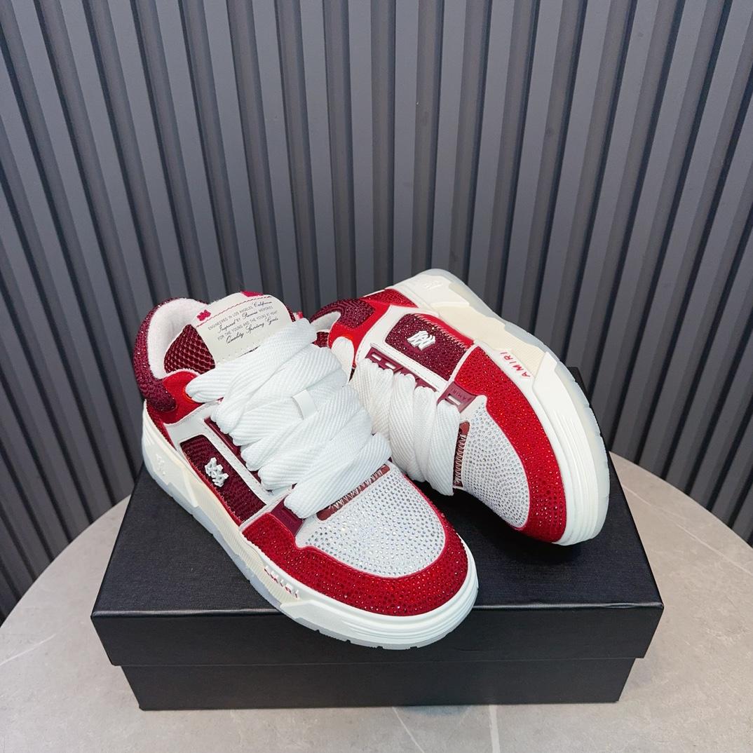 Amiri Crystal MA-1 Leather Sneakers - FashionPlug