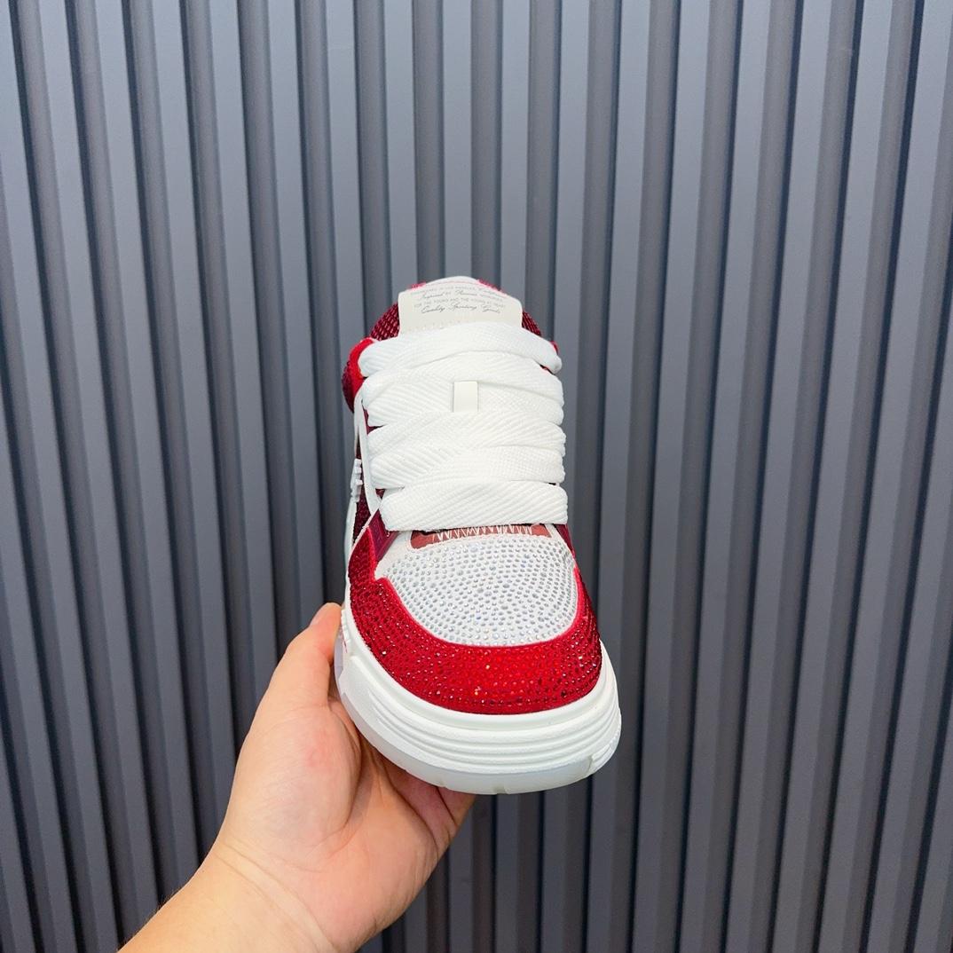 Amiri Crystal MA-1 Leather Sneakers - FashionPlug