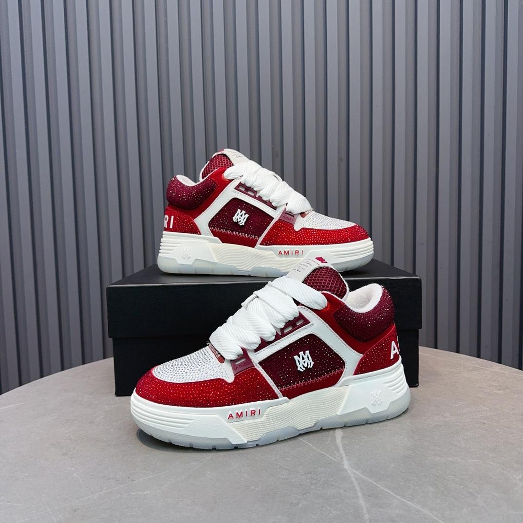 Amiri Crystal MA-1 Leather Sneakers - FashionPlug