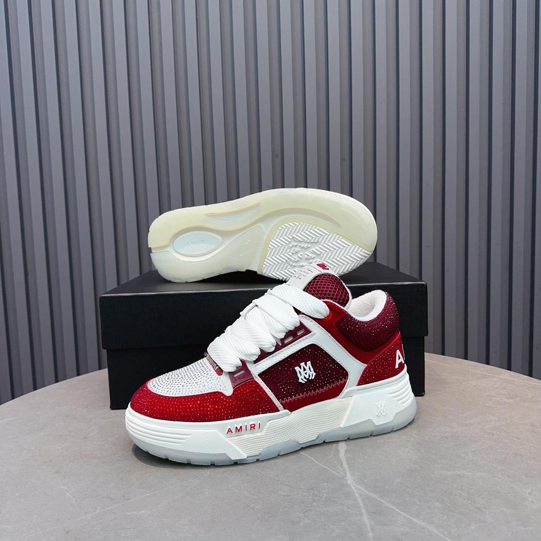 Amiri Crystal MA-1 Leather Sneakers - FashionPlug