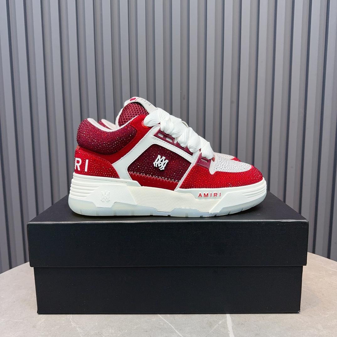 Amiri Crystal MA-1 Leather Sneakers - FashionPlug