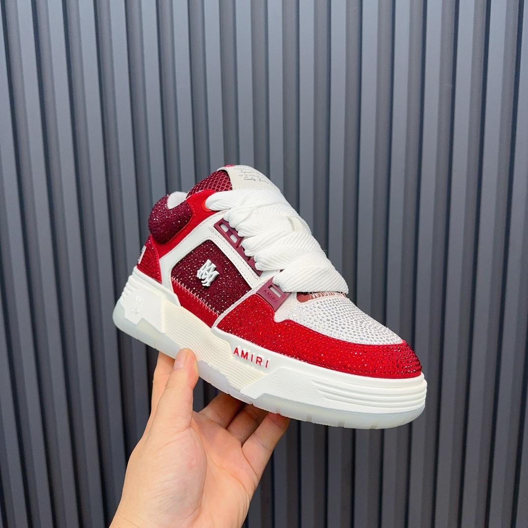 Amiri Crystal MA-1 Leather Sneakers - FashionPlug