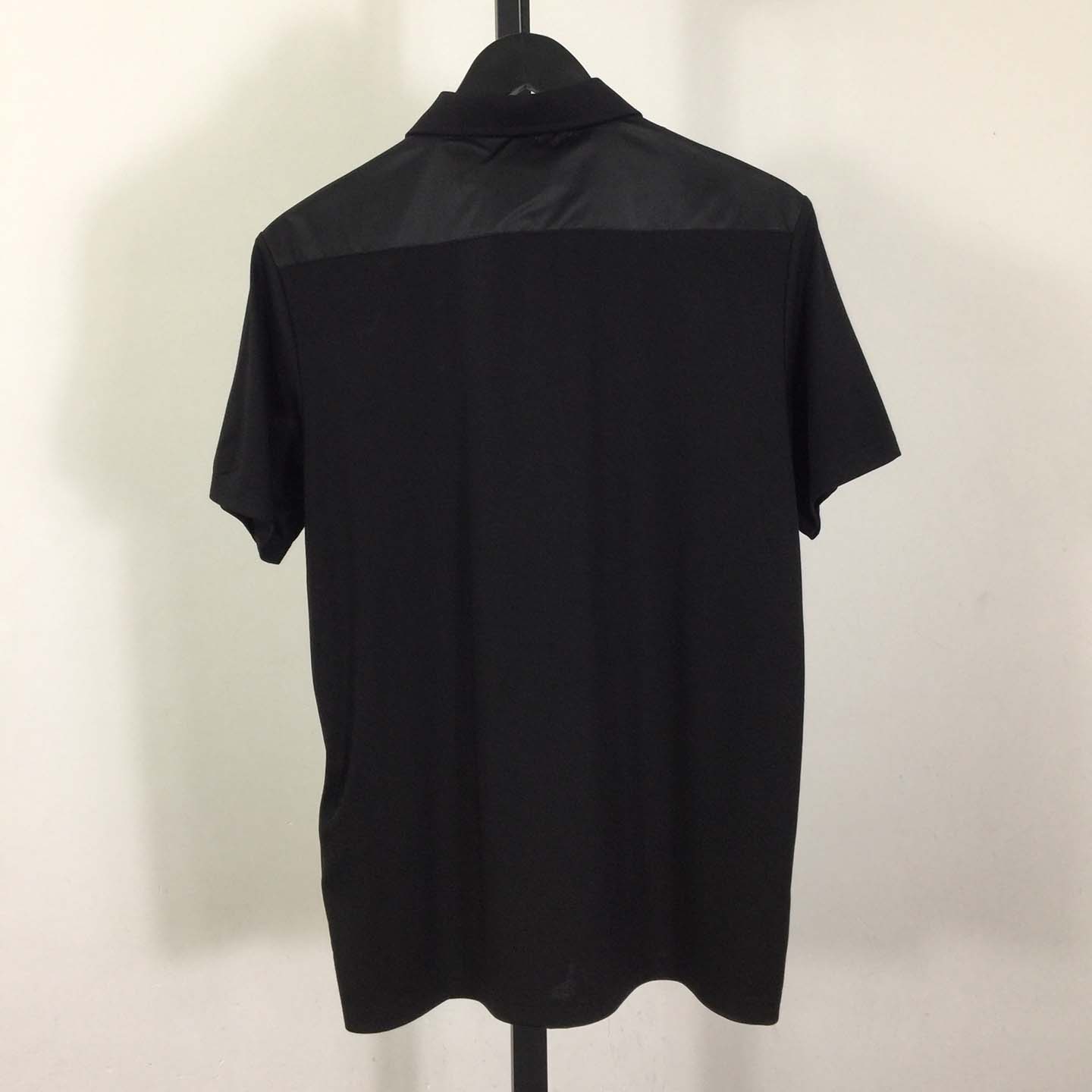 Prada Stretch Cotton Polo Shirt With Re-Nylon Details - FashionPlug