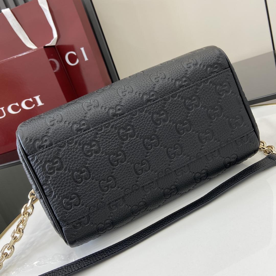 Gucci GG Emblem Small Top Handle Bag - FashionPlug