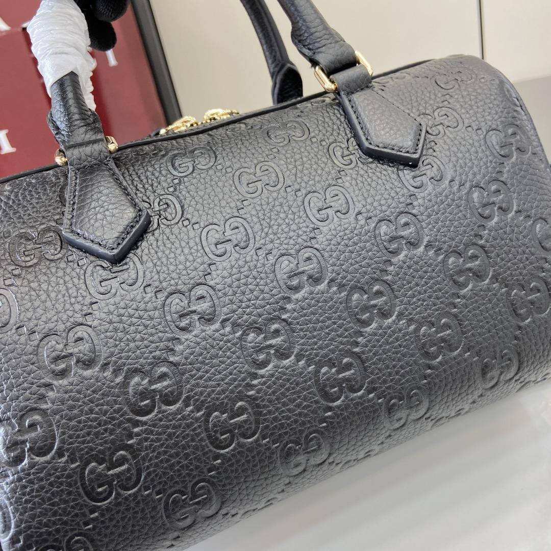 Gucci GG Emblem Small Top Handle Bag - FashionPlug