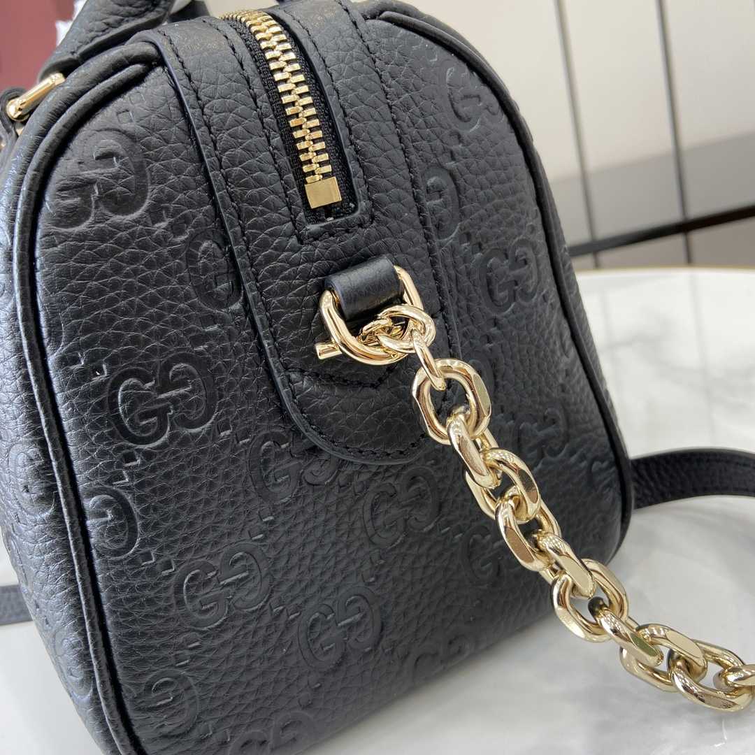 Gucci GG Emblem Small Top Handle Bag - FashionPlug