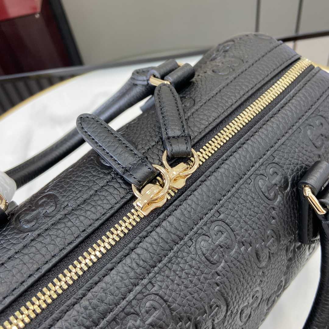 Gucci GG Emblem Small Top Handle Bag - FashionPlug