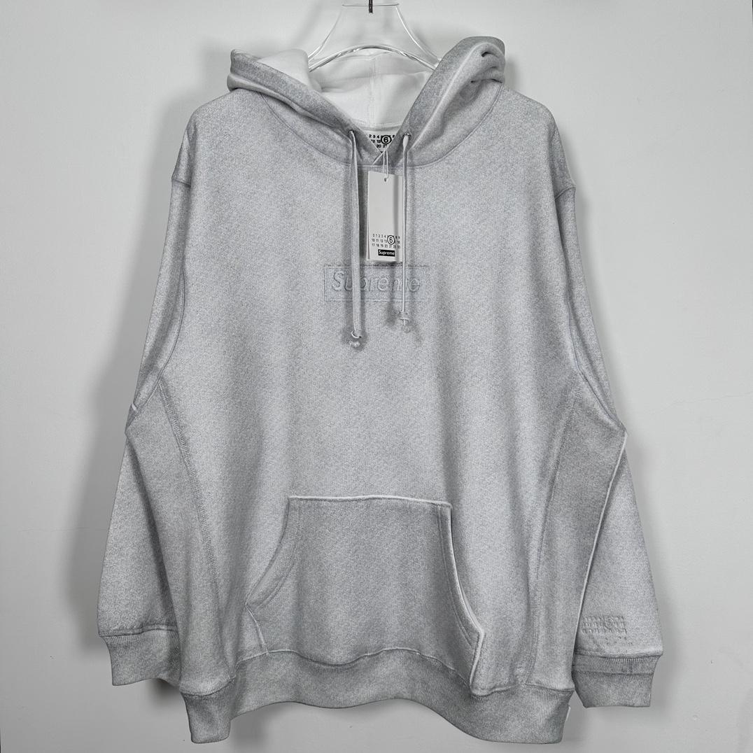 Supreme x MM6 Maison Margiela Foil Box Logo Hoodie - FashionPlug