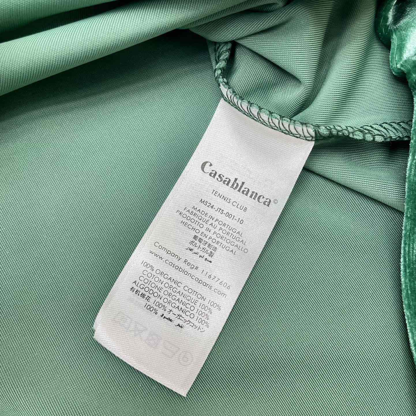 Casablanca Short-Sleeve Velour Shirt 'Evergreen'   c931 - FashionPlug