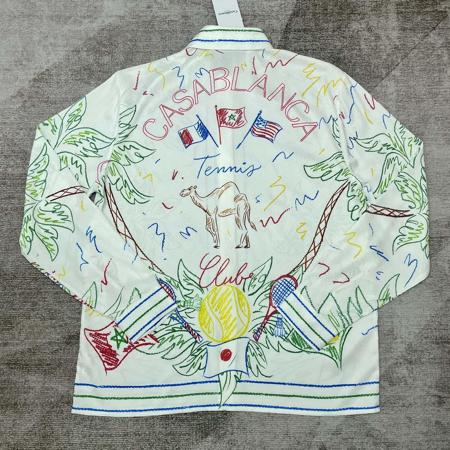 Casablanca Crayon Tennis Club Shirt   CA3499 - FashionPlug