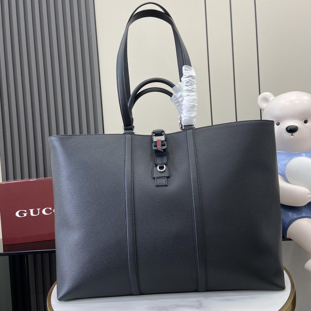 Gucci Large Tote Bag With Web - FashionPlug