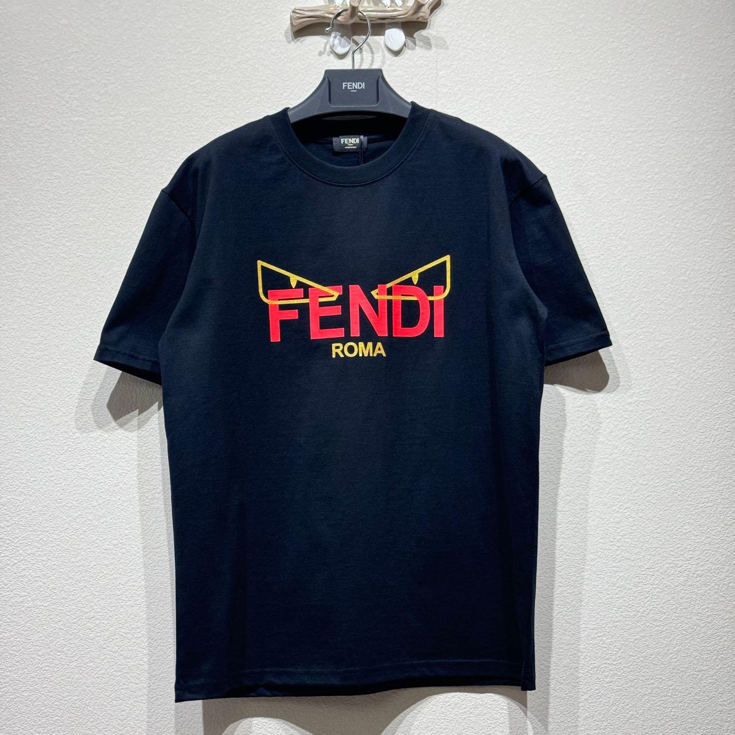 Fendi Short-Sleeved Crew Neck T-Shirt  - FashionPlug