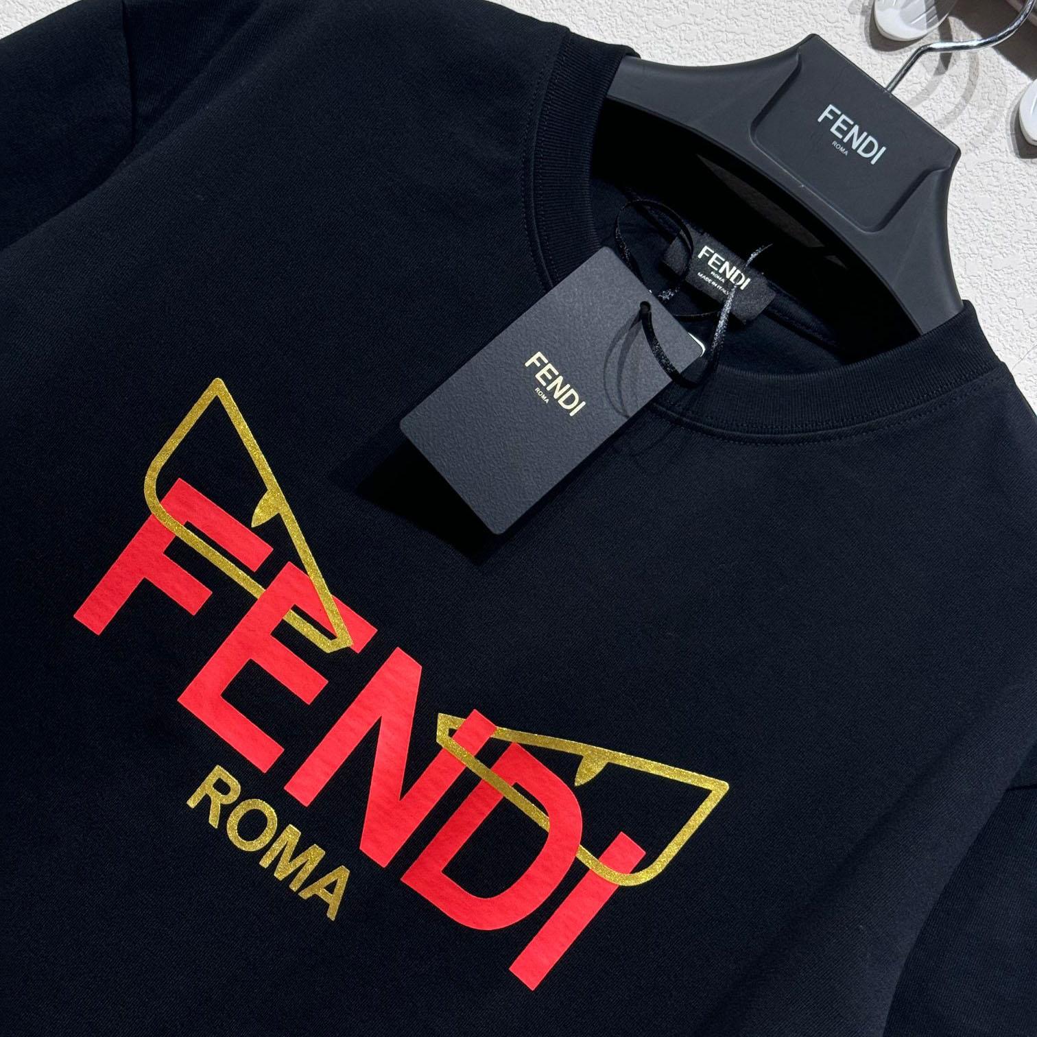 Fendi Short-Sleeved Crew Neck T-Shirt  - FashionPlug