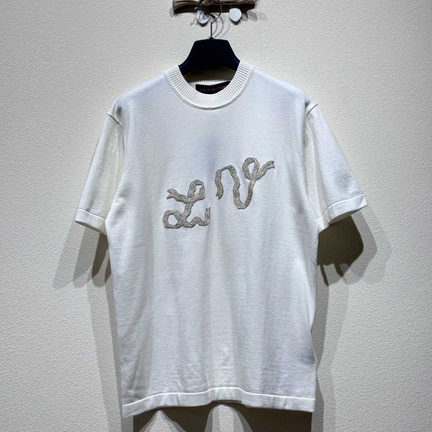 Louis Vuitton Embellished Short-Sleeved Cotton Crewneck   - FashionPlug